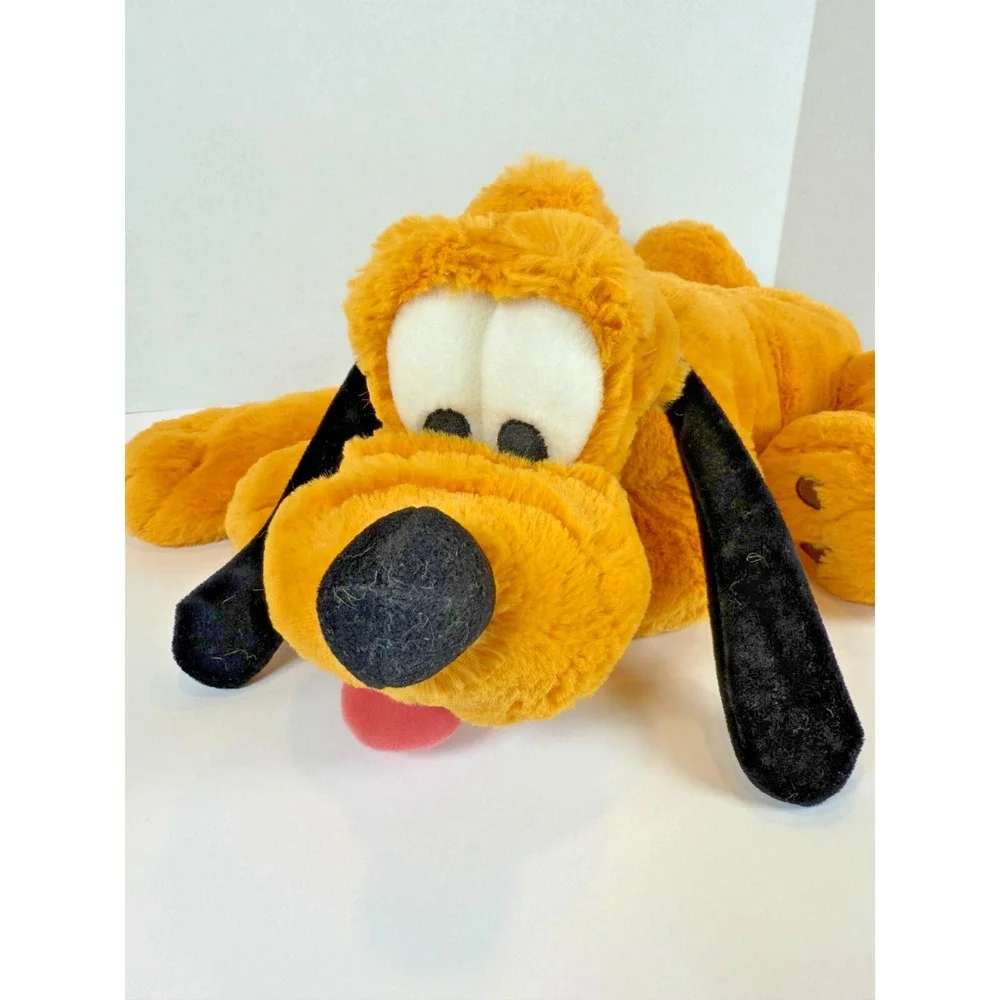 Vintage Disneyland Walt Disney World Pluto Plush Parks 17 In. Green Collar Large